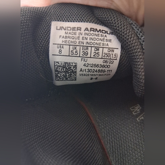 Under Armour Gray Athletic Shoes Size 8 - Picture 7 of 7